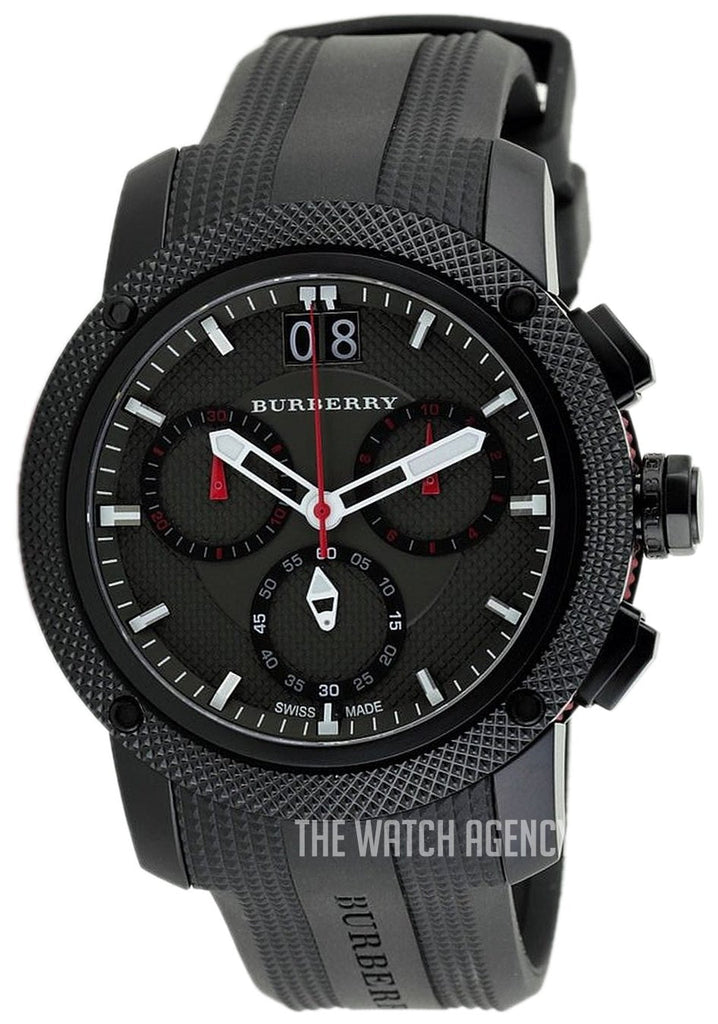 Burberry The Endurance Chronograph Black Dial Black Rubber Strap Watch For Men - BU9802 Buy Now By Burberry