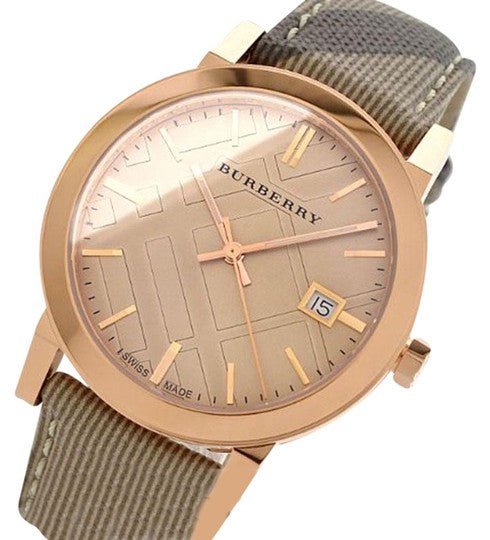 Burberry The City Rose Gold Dial Brown Leather Strap Watch for Women - BU9040 Buy Now By Burberry