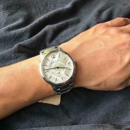 Burberry The Classic Silver Dial Silver Steel Strap Watch for Men - BU10004 Buy Now By Burberry