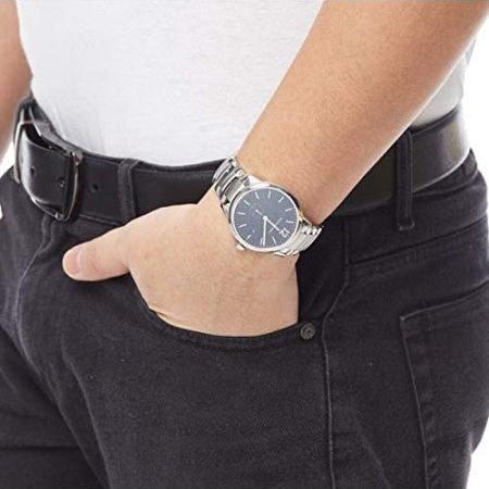 Burberry The Classic Round Black Dial Silver Steel Strap Watch for Men - BU10005 Buy Now By Burberry