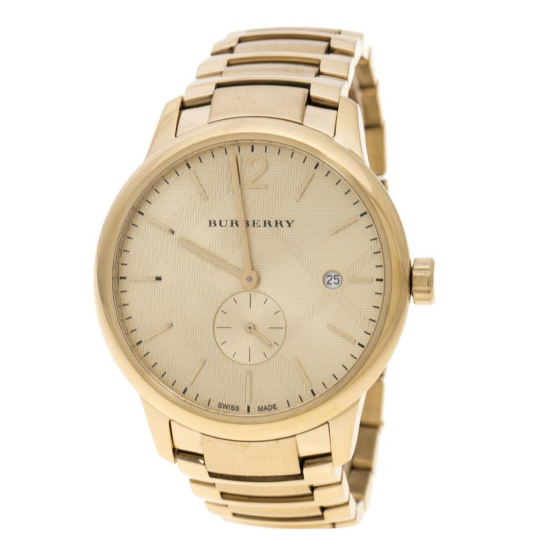 Burberry The Classic Gold Dial Gold Steel Strap Watch for Men - BU10006 Buy Now By Burberry