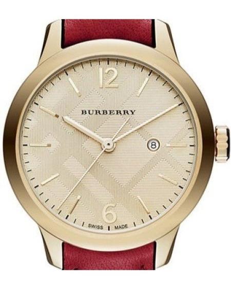 Burberry The Classic Gold Dial Red Leather Strap Watch for Women - BU10102 Buy Now By Burberry