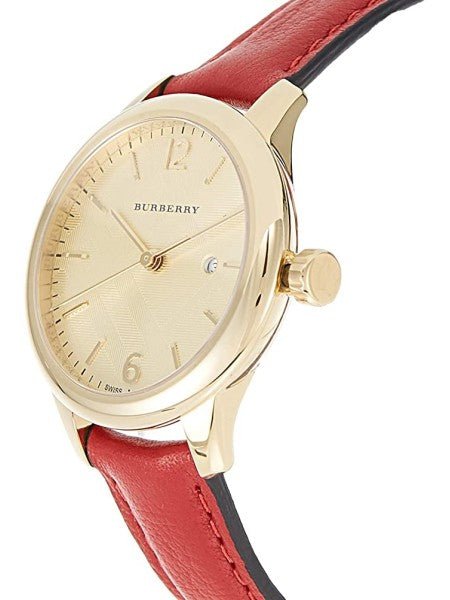 Burberry The Classic Gold Dial Red Leather Strap Watch for Women - BU10102 Buy Now By Burberry