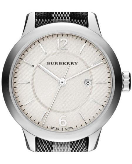Burberry Classic Stone Silver Dial Horseberry Black Leather Strap Watch for Women - BU10103 Buy Now By Burberry