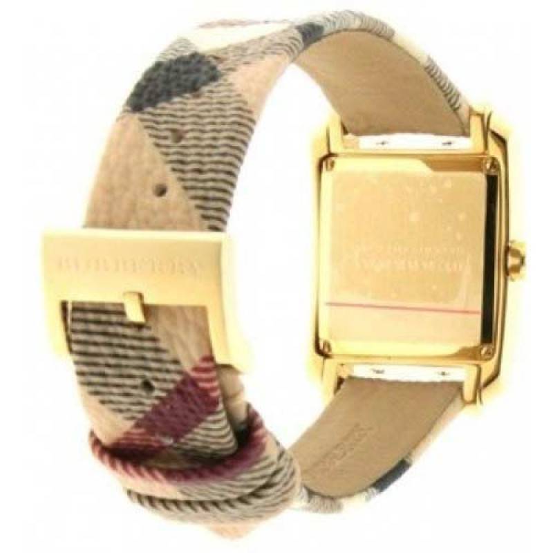 Burberry Nova Gold Tone Square Dial Leather Strap Watch for Women - BU1582 Buy Now By Burberry