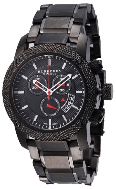 Burberry Sport Chronograph Black Dial Black Steel Strap Watch for Men - BU7703 Buy Now By Burberry