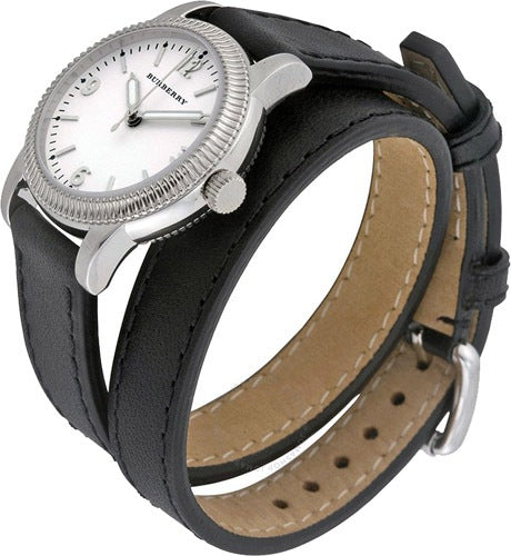 Burberry Utilitarian White Dial Black Leather Strap Watch for Women - BU7845 Buy Now By Burberry