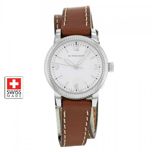 Burberry Utilitarian White Dial Brown Leather Strap Watch for Women - BU7848 Buy Now By Burberry