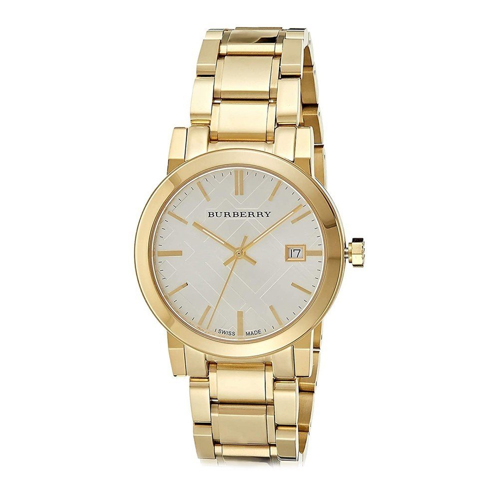 Burberry The City Silver Dial Gold Steel Strap Unisex Watch - BU9003 Buy Now By Burberry