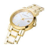 Burberry The City Silver Dial Gold Steel Strap Unisex Watch - BU9003 Buy Now By Burberry