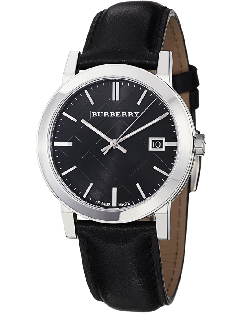 Burberry The City Black Dial Black Leather Strap Watch for Men - BU9009 Buy Now By Burberry
