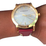 Burberry The City Gold Dial Orange Leather Strap Watch for Women - BU9017 Buy Now By Burberry