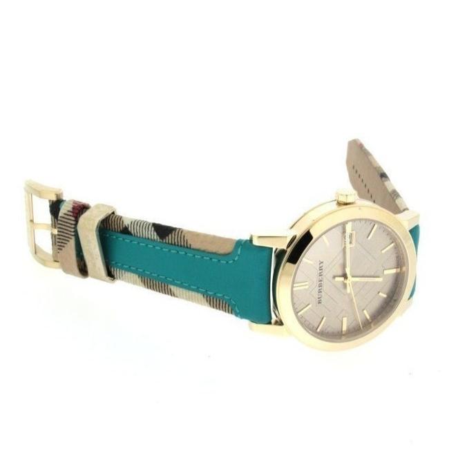 Burberry The City Gold Dial Blue Leather Strap Watch for Women - BU9018 Buy Now By Burberry