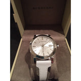 Burberry The City Silver Dial White Leather Strap Watch for Women - BU9019 Buy Now By Burberry