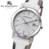 Burberry The City Silver Dial White Leather Strap Watch for Women - BU9019 Buy Now By Burberry
