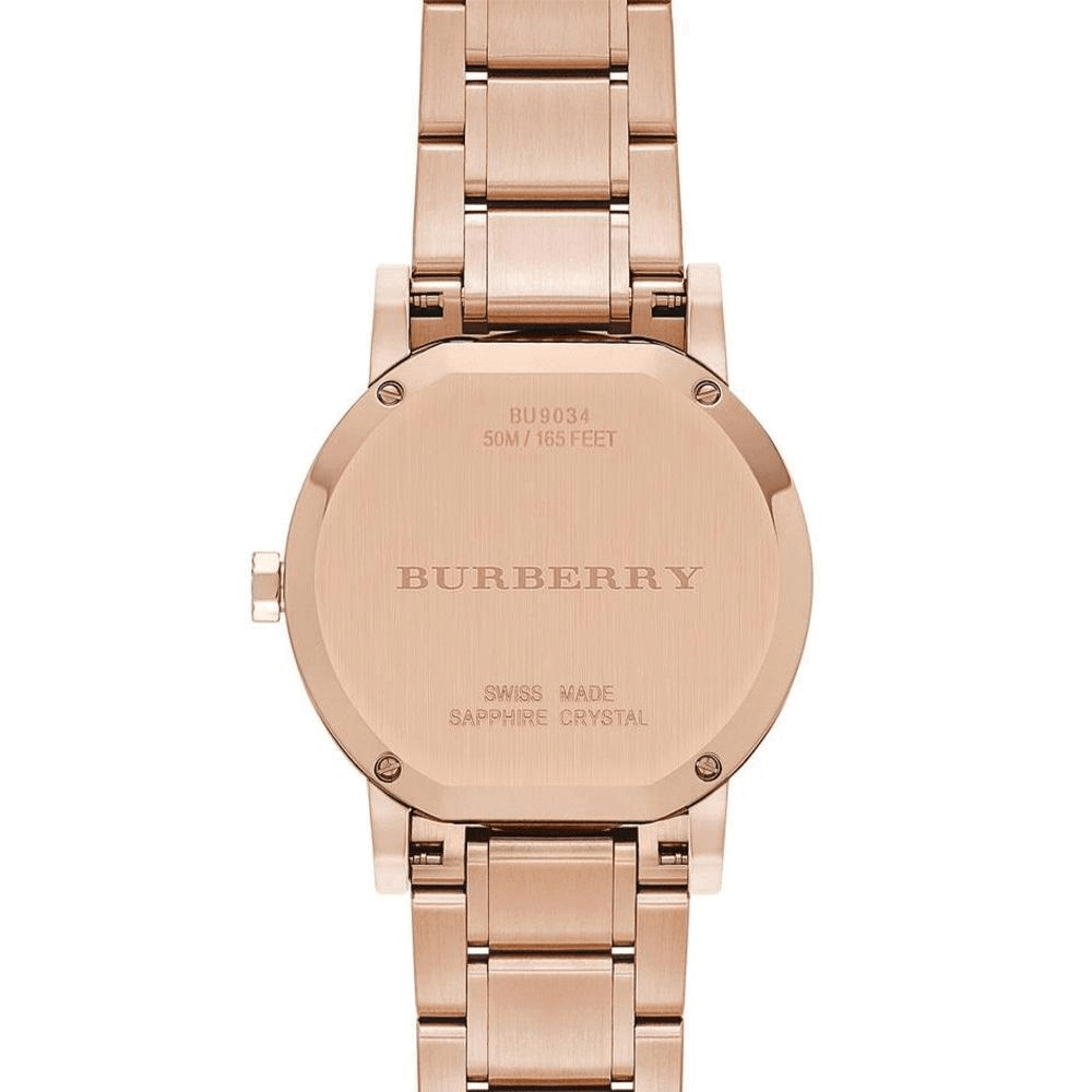 Burberry The City Rose Gold Dial Rose Gold Steel Strap Watch for Women - BU9034 Buy Now By Burberry