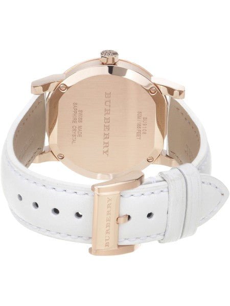 Burberry The City White Dial White Leather Strap Watch for Women - BU9108 Buy Now By Burberry