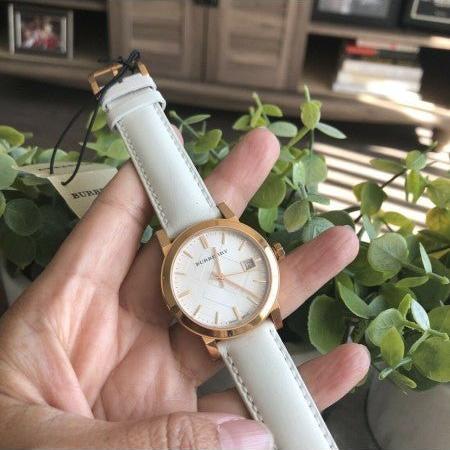 Burberry The City White Dial White Leather Strap Watch for Women - BU9108 Buy Now By Burberry