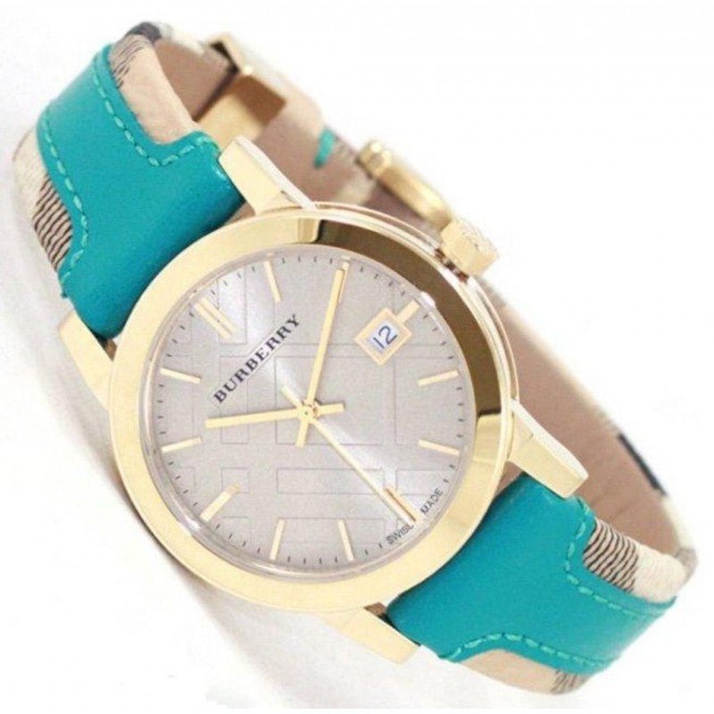 Burberry Heritage Gold Dial Blue Leather Strap Watch for Women - BU9112 Buy Now By Burberry