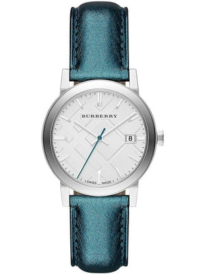 Burberry White Dial Turquoise Leather Strap Watch for Women - BU9120 Buy Now By Burberry