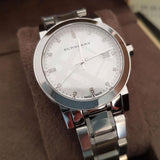 Burberry The City Diamonds Silver Dial Silver Steel Strap Watch for Women - BU9125 Buy Now By Burberry