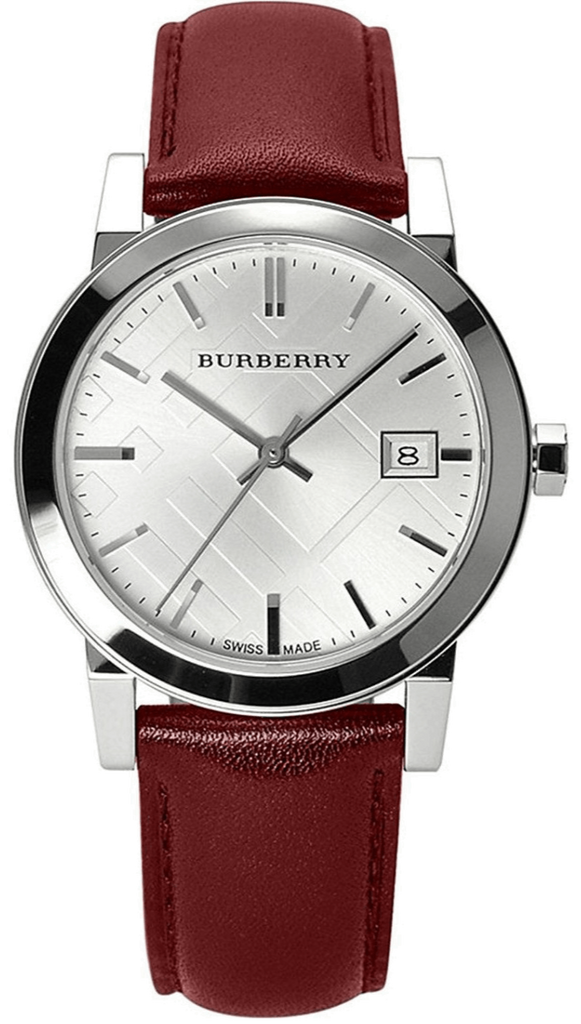 Burberry The City Silver Dial Red Leather Strap Watch for Women - BU9129 Buy Now By Burberry