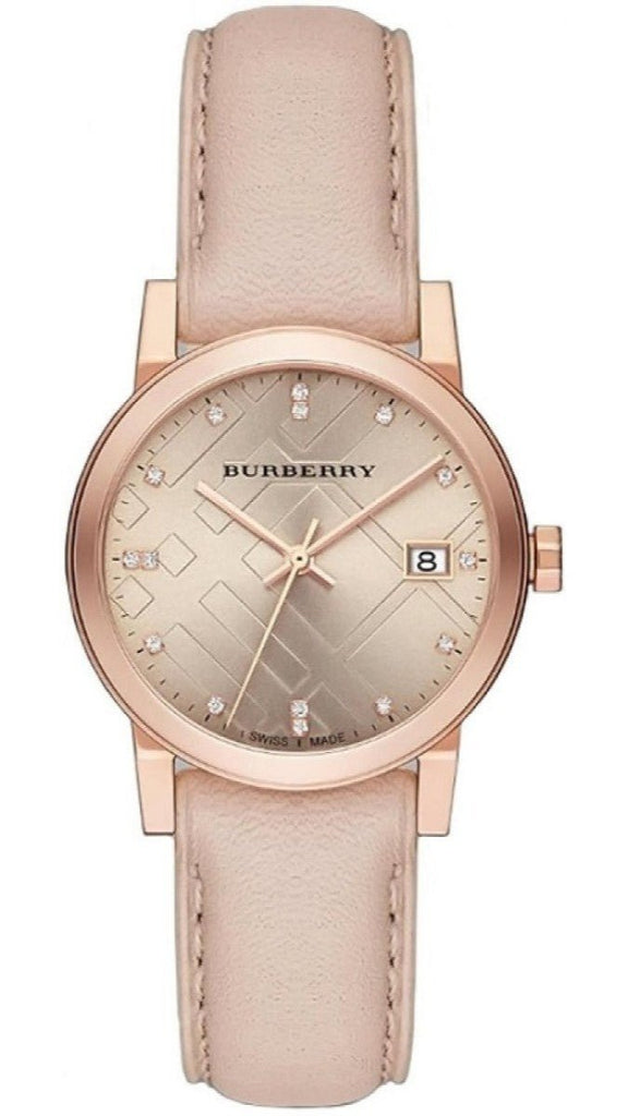 Burberry The City Diamonds Beige Dial Beige Leather Strap Watch for Women - BU9131 Buy Now By Burberry
