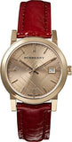 Burberry The City Gold Dial Red Leather Strap Watch for Women - BU9140 Buy Now By Burberry