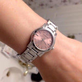 Burberry The City Diamonds Pink Dial Silver Steel Strap Watch for Women - BU9231 Buy Now By Burberry