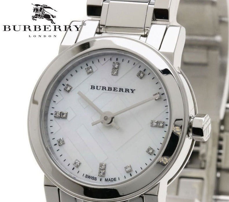 Burberry The City Diamonds Mother of Pearl Dial Silver Steel Strap Watch for Women - BU9224 Buy Now By Burberry