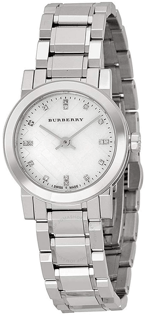 Burberry The City Diamonds Mother of Pearl Dial Silver Steel Strap Watch for Women - BU9224 Buy Now By Burberry