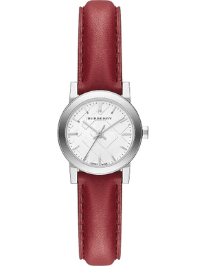 Burberry The City Silver Dial Red Strap Watch for Women - BU9232 Buy Now By Burberry