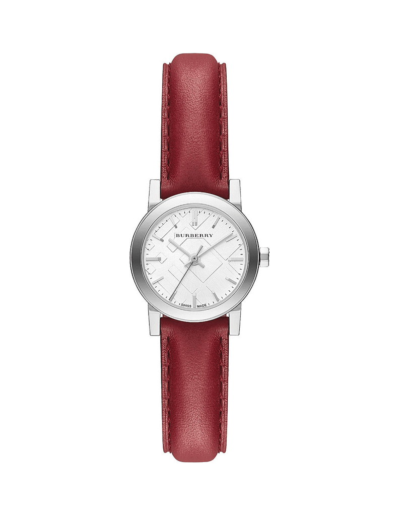 Burberry The City Silver Dial Red Strap Watch for Women - BU9232 Buy Now By Burberry