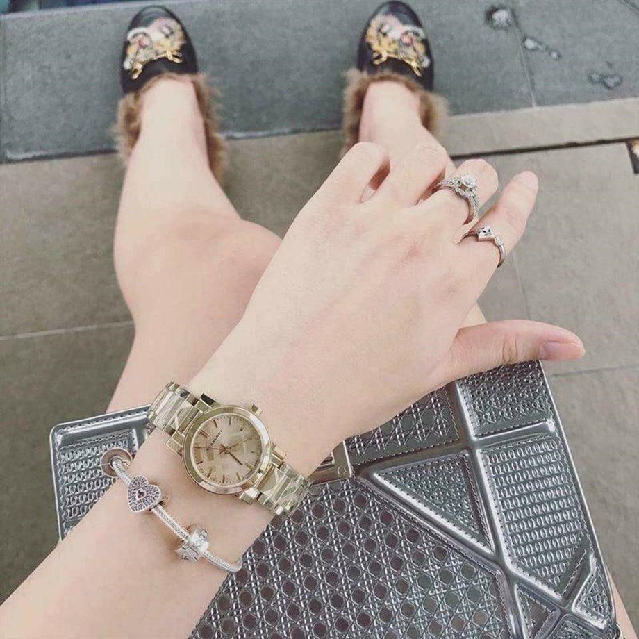 Burberry The City Gold Dial Gold Steel Strap Watch for Women - BU9234 Buy Now By Burberry