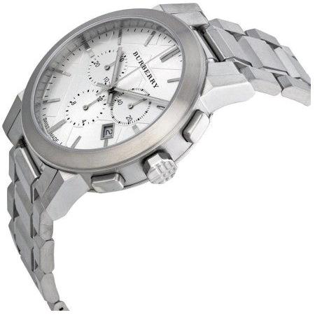 Burberry The City Chronograph Silver Dial Silver Steel Strap Watch for Men - BU9350 Buy Now By Burberry