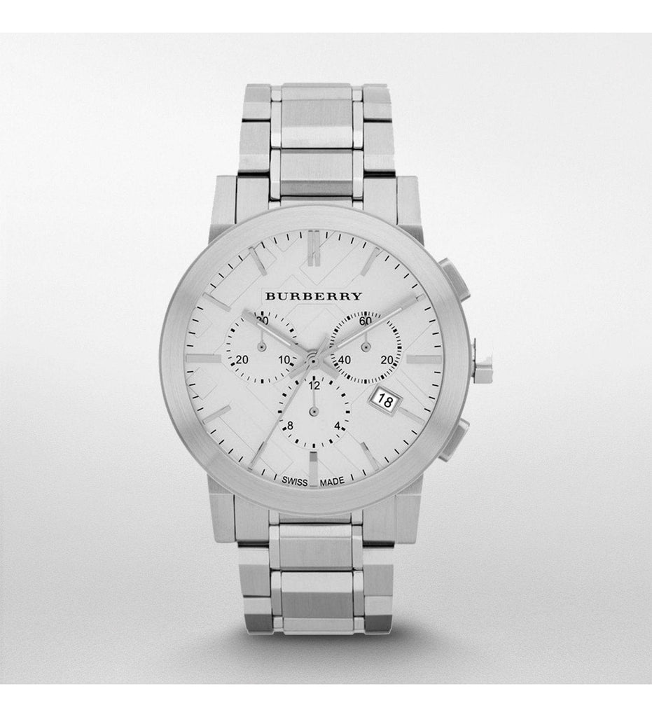 Burberry The City Chronograph Silver Dial Silver Steel Strap Watch for Men - BU9350 Buy Now By Burberry