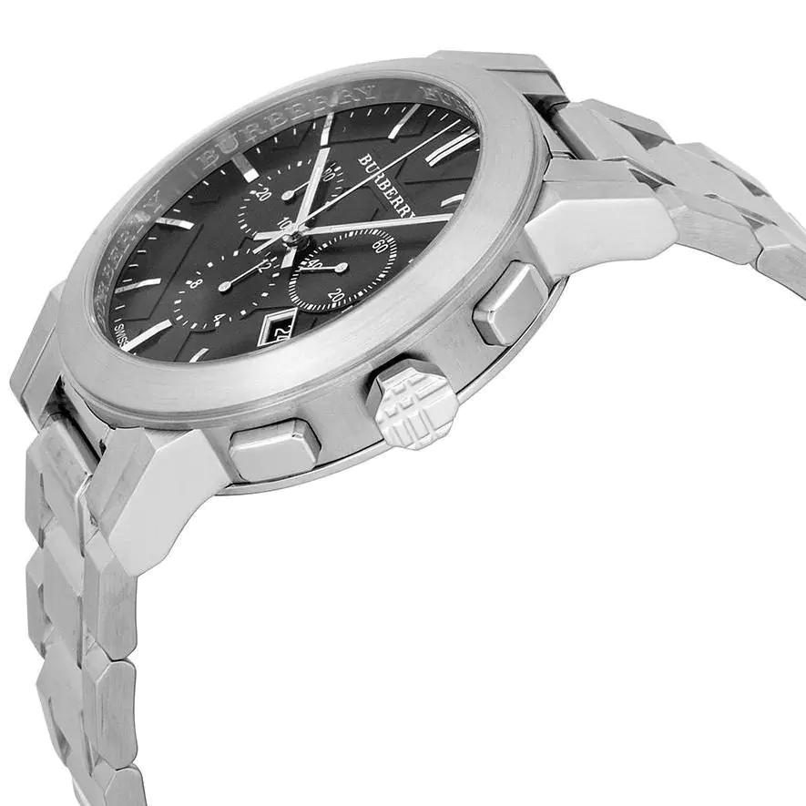 Burberry The City Black Dial Silver Steel Strap Watch for Men - BU9351 Buy Now By Burberry