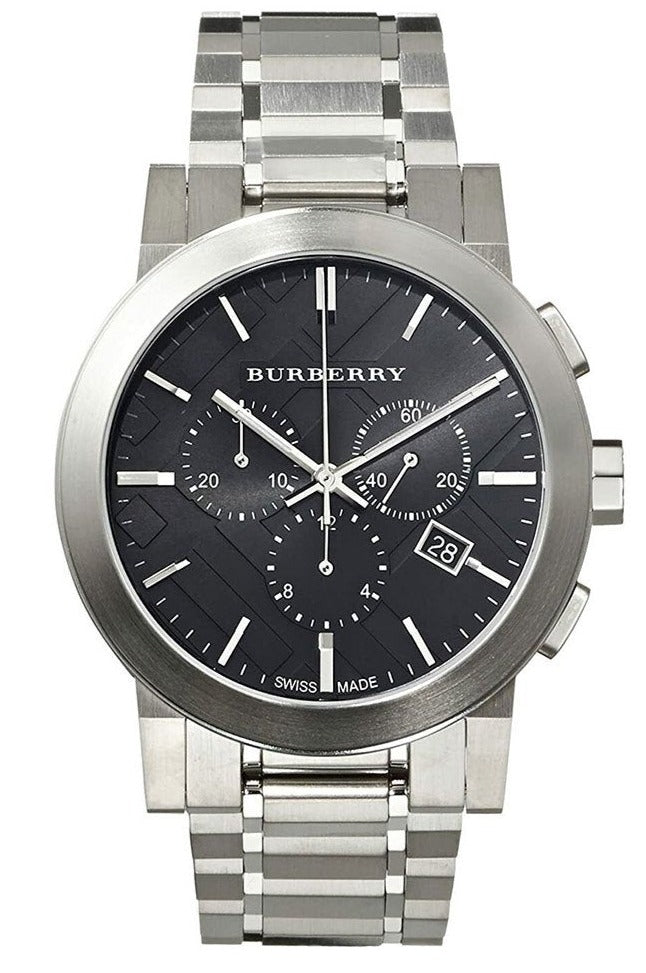 Burberry The City Black Dial Silver Steel Strap Watch for Men - BU9351 Buy Now By Burberry