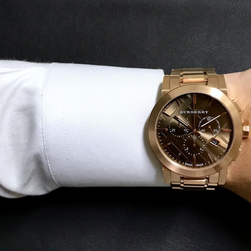 Burberry The City Grey Dial Rose Gold Steel Strap Watch for Men - BU9353 Buy Now By Burberry