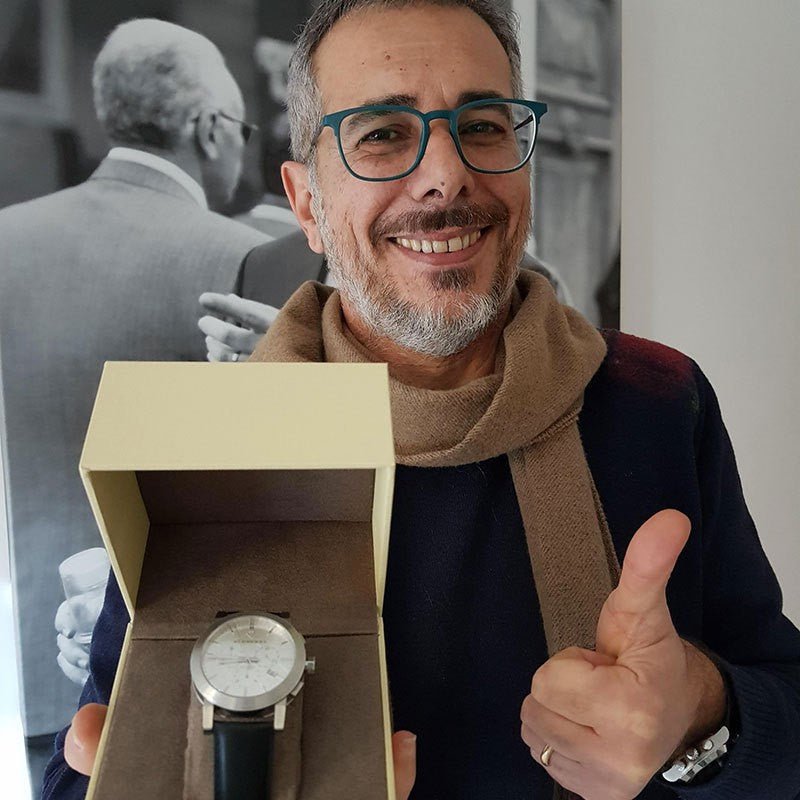 Burberry The City Chronograph White Dial Black Leather Strap Watch for Men - BU9355 Buy Now By Burberry