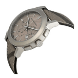 Burberry The City Smoke Dial Checked Brown Leather Strap Watch for Men - BU9358 Buy Now By Burberry