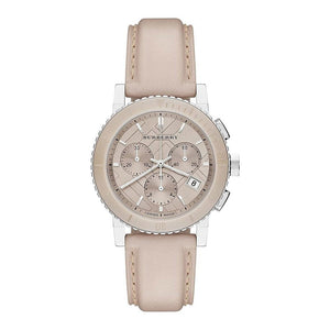 Burberry The City Chronograph Rose Gold Dial Beige Leather Strap Watch For Women - BU9702 Buy Now By Burberry
