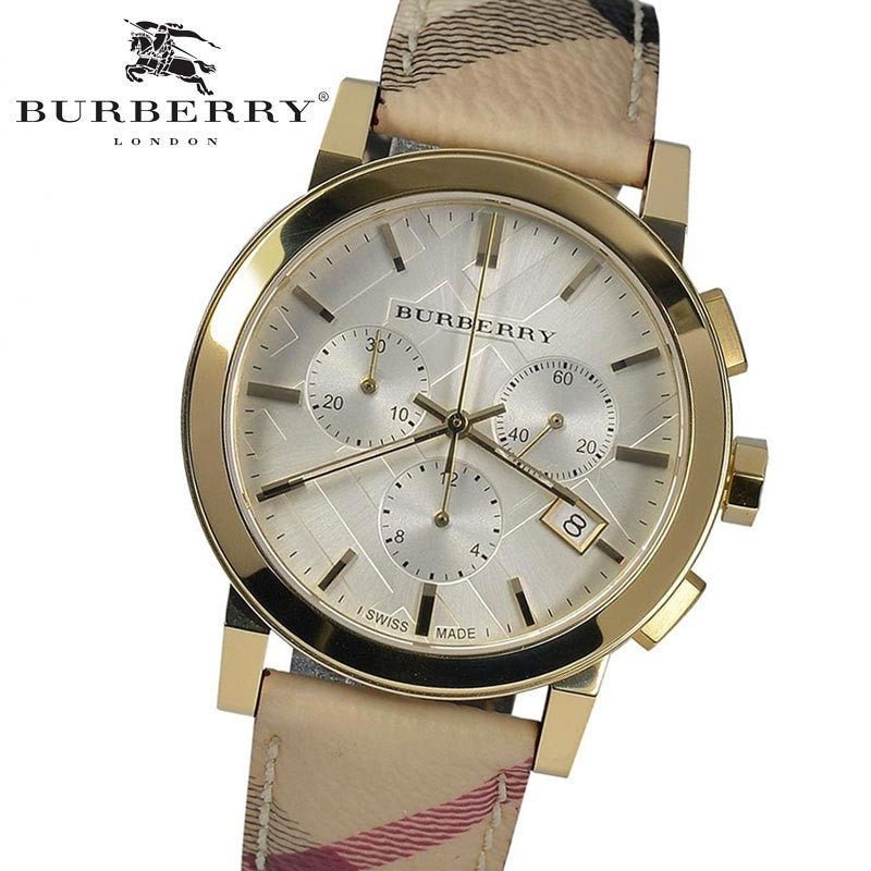 Burberry The City White Dial Haymarket Beige Leather Strap Watch for Women - BU9752 Buy Now By Burberry
