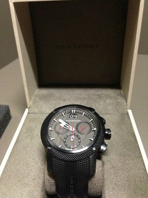 Burberry The Endurance Chronograph Black Dial Black Rubber Strap Watch For Men - BU9802 Buy Now By Burberry