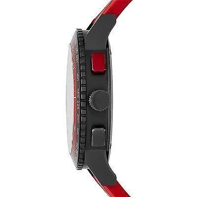 Burberry The City Chronograph Black Dial Red Rubber Strap Watch For Men - BU9805 Buy Now By Burberry