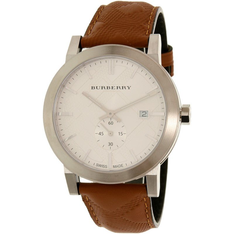 Burberry The City Silver Dial Brown Leather Strap Watch for Men - BU9904 Buy Now By Burberry