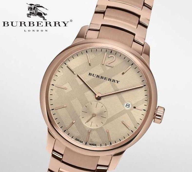 Burberry The Classic Rose Gold Dial Rose Gold Steel Strap Watch for Men - BU10013 Buy Now By Burberry