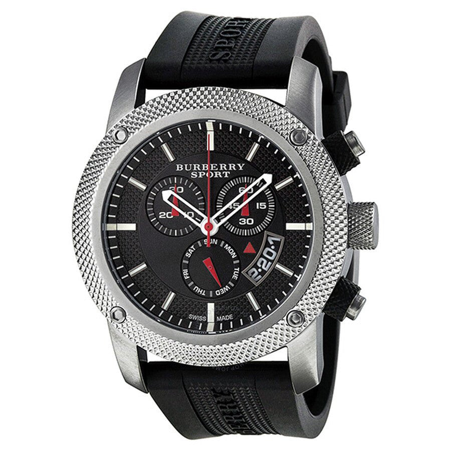 Burberry Endurance Sport Chronograph Black Dial Black Rubber Strap Watch for Men - BU7700 Buy Now By Burberry