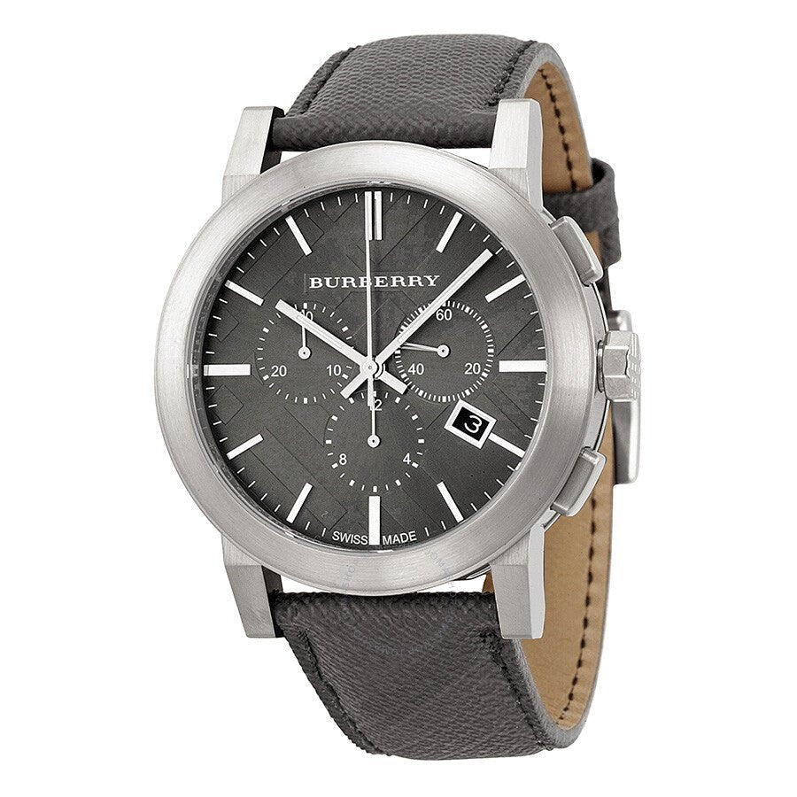 Burberry The City Grey Dial Black Leather Strap Watch for Men - BU9362 Buy Now By Burberry