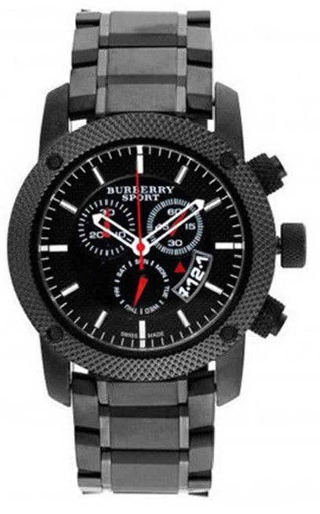 Burberry Sport Chronograph Black Dial Black Steel Strap Watch for Men - BU7703 Buy Now By Burberry